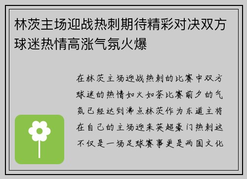 林茨主场迎战热刺期待精彩对决双方球迷热情高涨气氛火爆